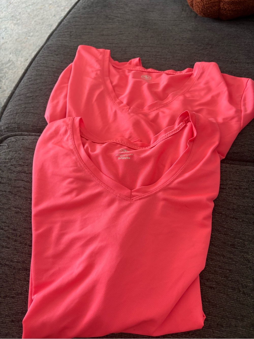 Women’s V-Neck Performance Top - Bright Coral Pink set of 2